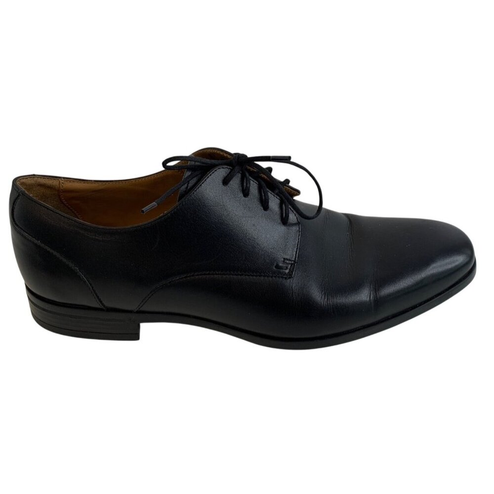 Mens Hugo Boss Black Leather Lace-Up Oxford Dress Shoes Size 8 Portugal